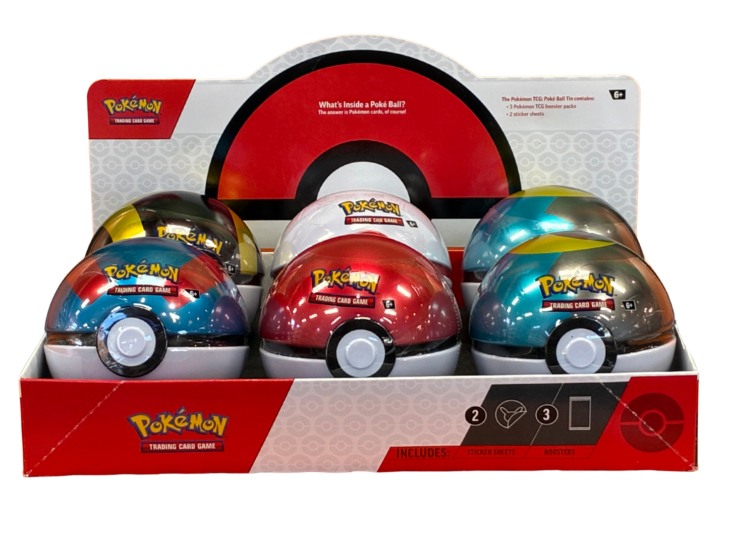 Pokémon TCG Poké Ball Tin– Includes 3 Booster Packs & 2 Stickers – Random Design
