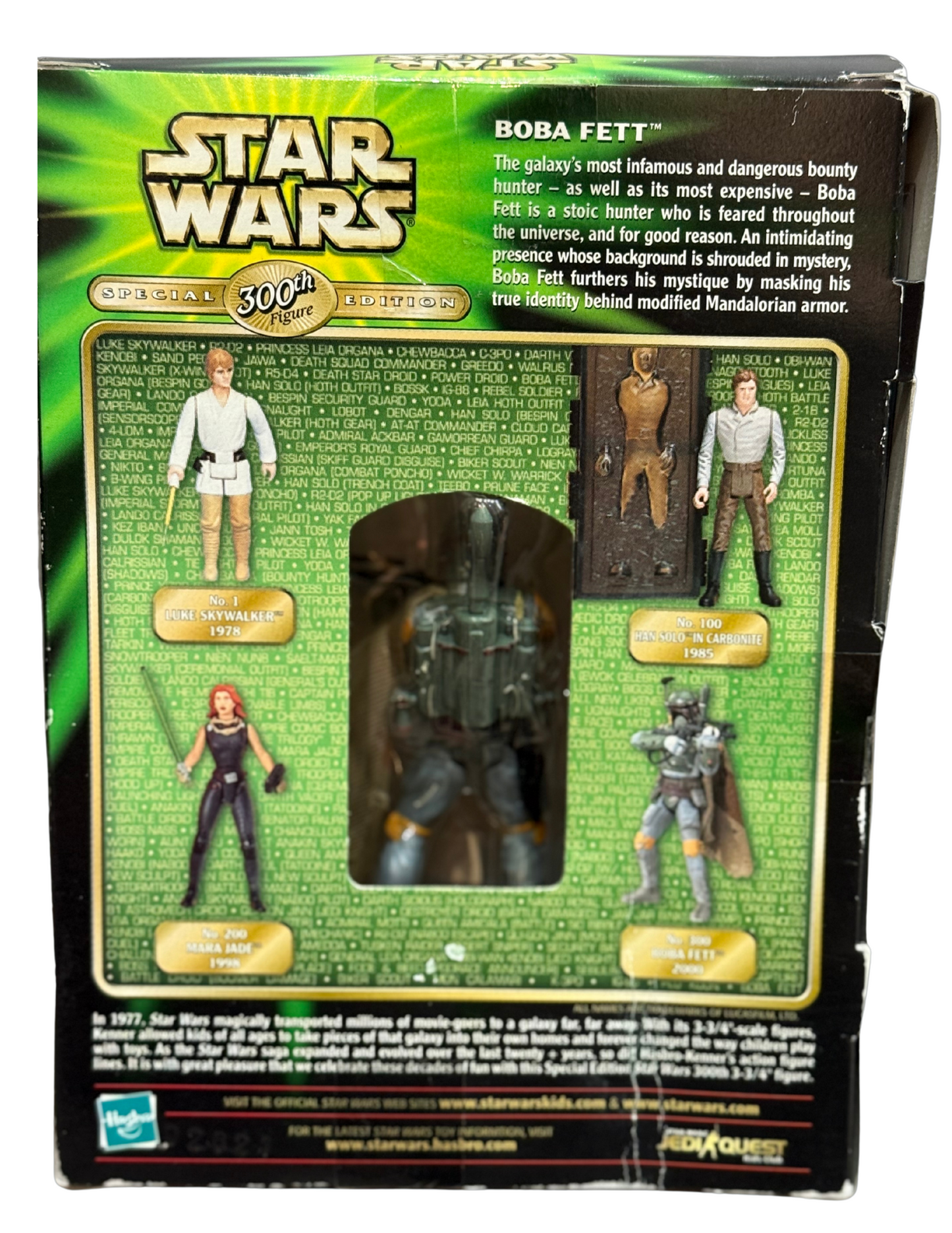 Star Wars Boba Fett 300th Figure Special Edition (2000, Hasbro) - With Rocket-Firing Backpack