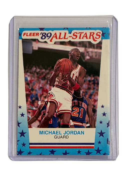 Michael Jordan 1989 Fleer All Stars Sticker (HOF) Chicago Bulls #3 MINT
