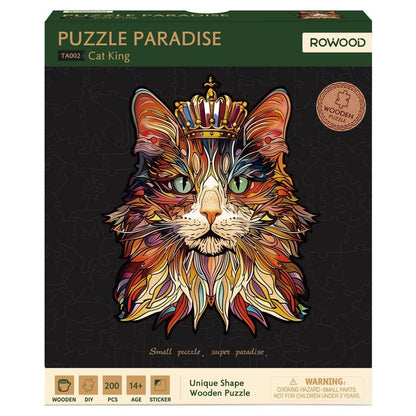 Puzzle: Wooden: Cat King 200 piece