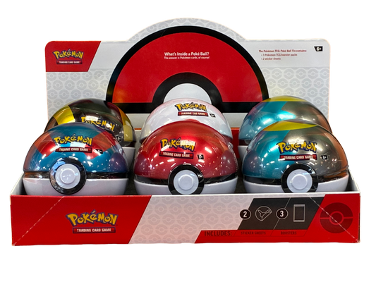 Pokémon TCG Poké Ball Tin– Includes 3 Booster Packs & 2 Stickers – Random Design