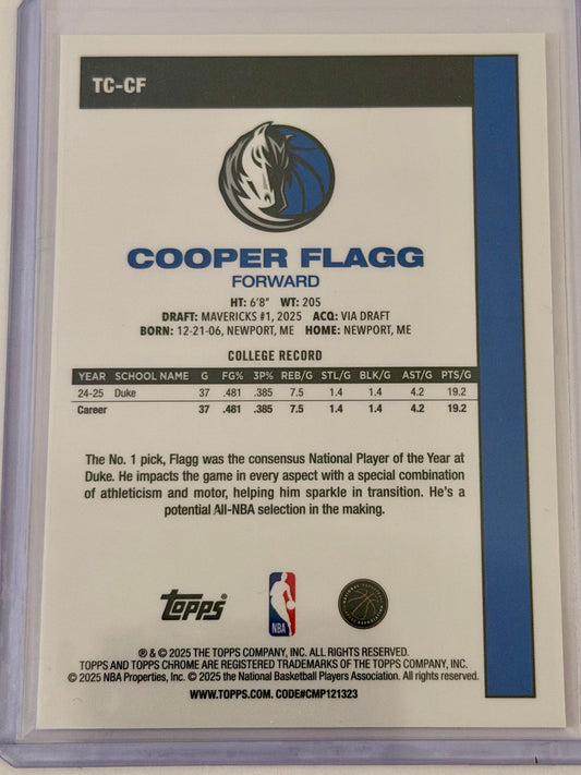 2025-26 Topps Chrome Cooper Flag Rookie Card TC-CF