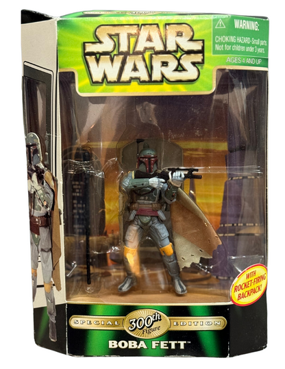 Star Wars Boba Fett 300th Figure Special Edition (2000, Hasbro) - With Rocket-Firing Backpack