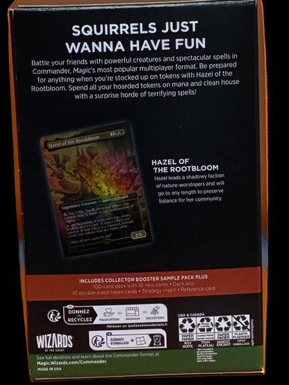 Card game box with text 'Squirrels Just Wanna Have Fun' and a card image on a black background