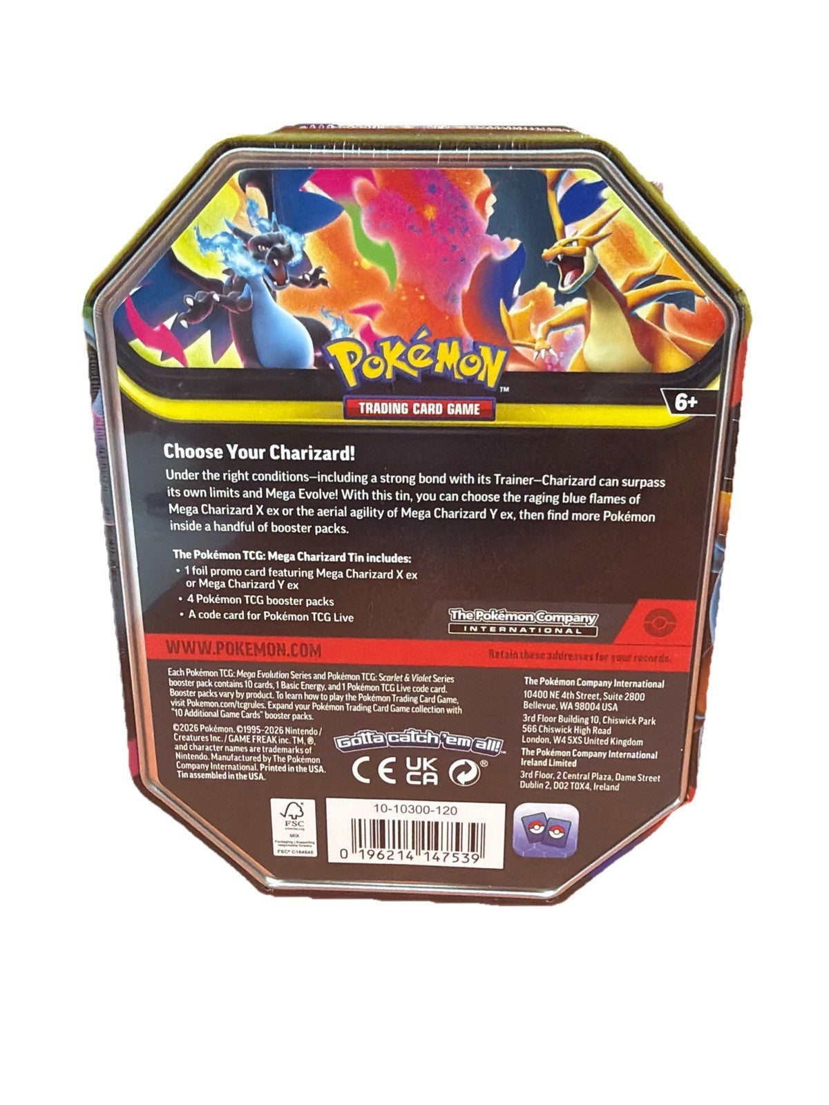 Pokemon Mega Charizard Tin (Mega Charizard X)